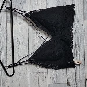 Pink Bralette Racerback - Lacey Goth Summer Crop top - Strappy lined padded bra